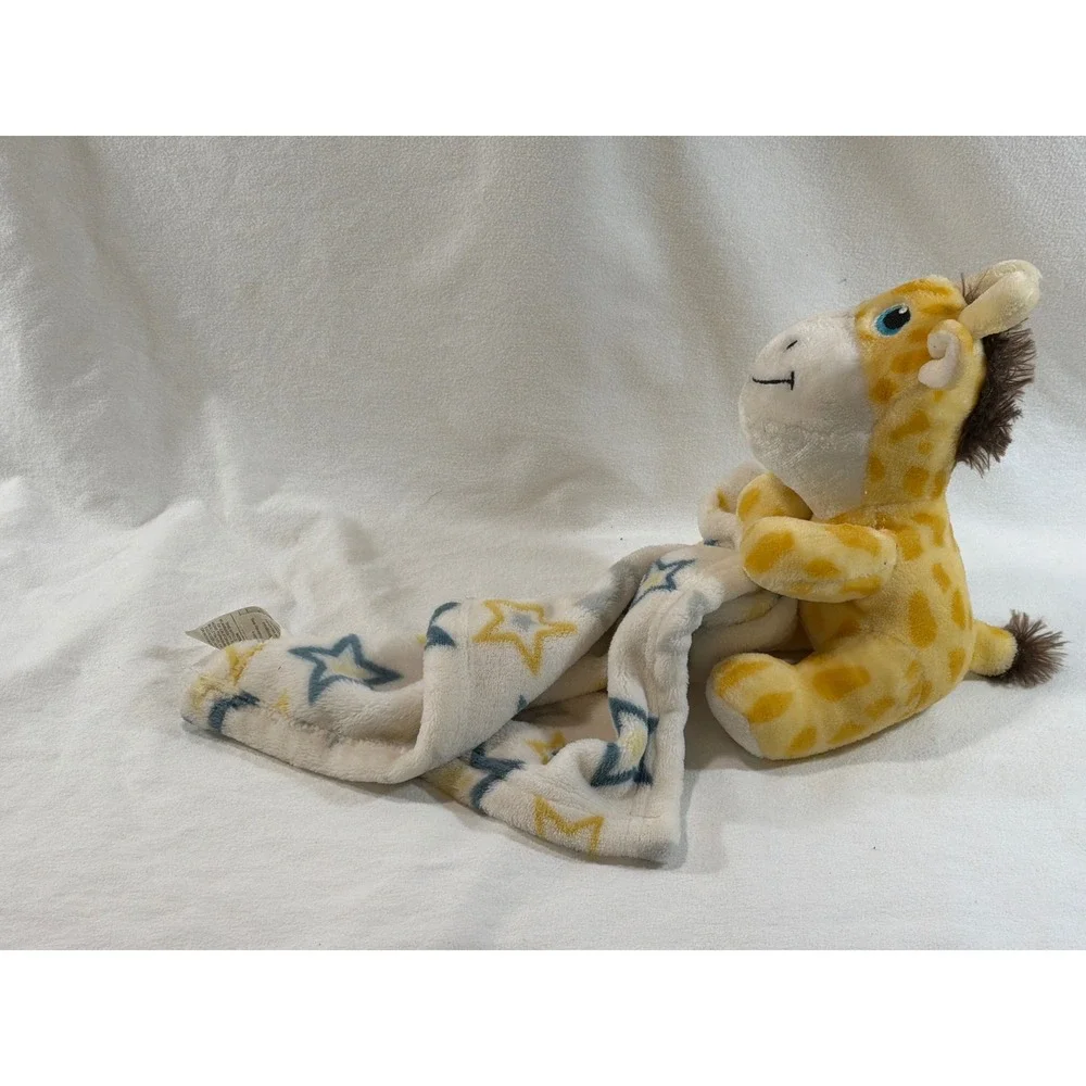 Little Beginnings Yellow Giraffe Baby Security Blanket Star Lovey Plush Toy